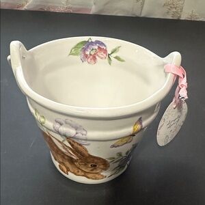 Simply spring ceramic rabbit bucket